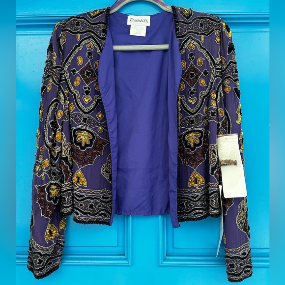 Chadwicks 100% Silk Sequins Blazer - Picture 3 of 6